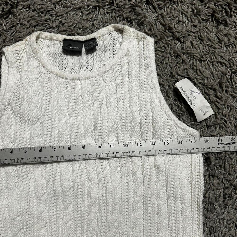 NWT Liz Wear Crochet Cable Knit Vest Size S - Picture 4 of 5